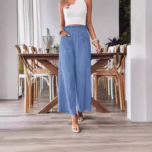 Casual Loose-fitting Wide-leg Trousers