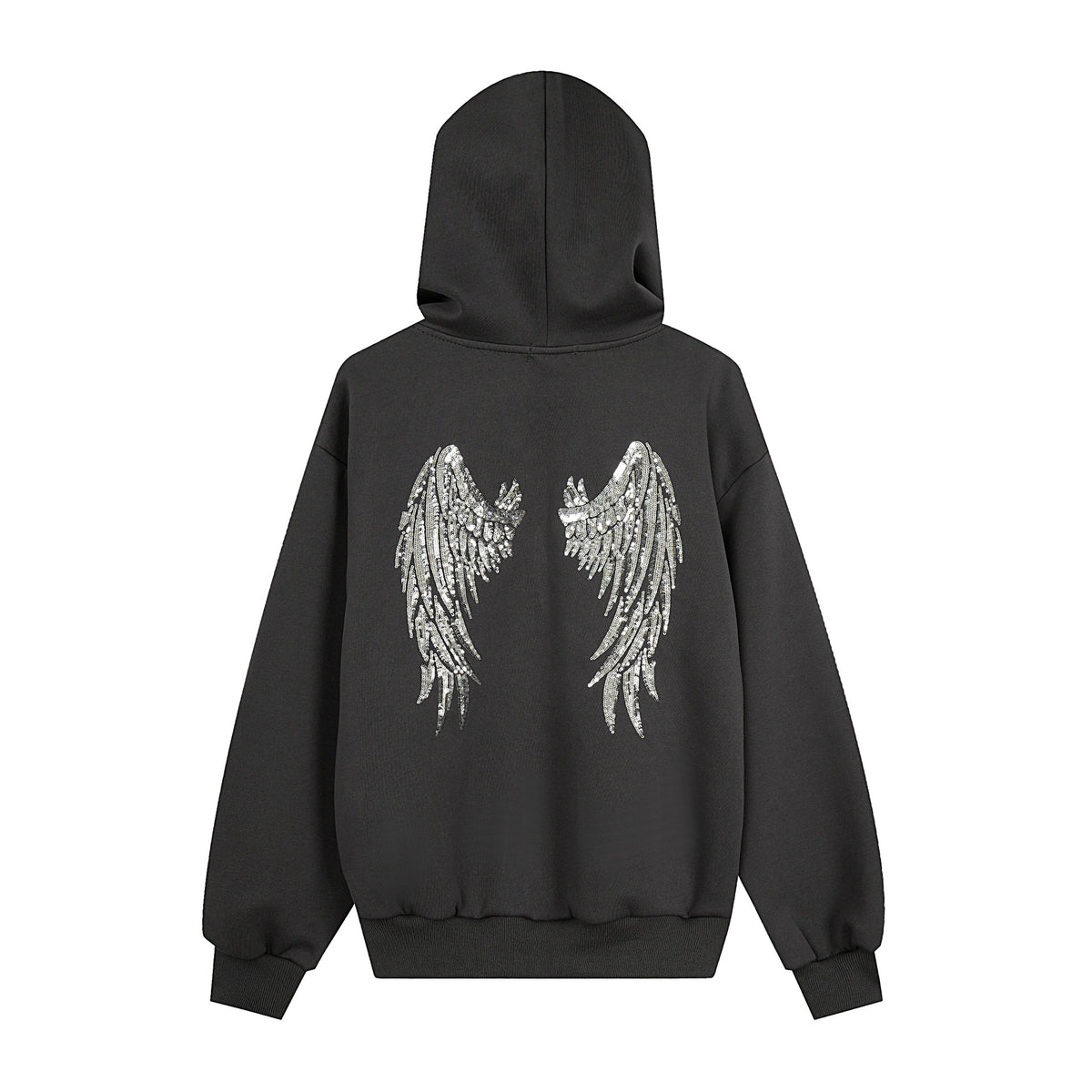 Graffiti print oversized hooded open front sweatshirt - view 3