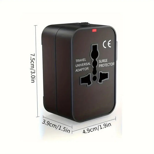 Universal Travel Adapter International All in One PD20W & QC18W Power Plug Wall Charger USB C Charging Ports for USA EU UK AU