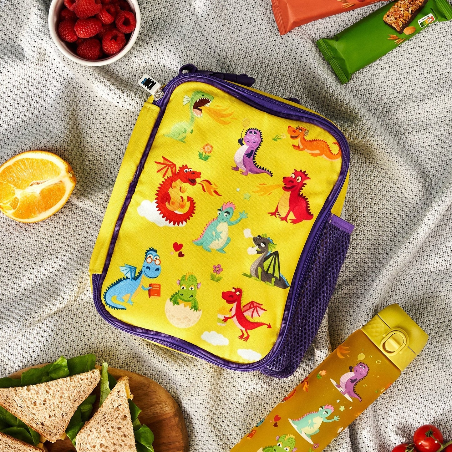 Kids Lunch Bag, Insulated, Dragons, Medium