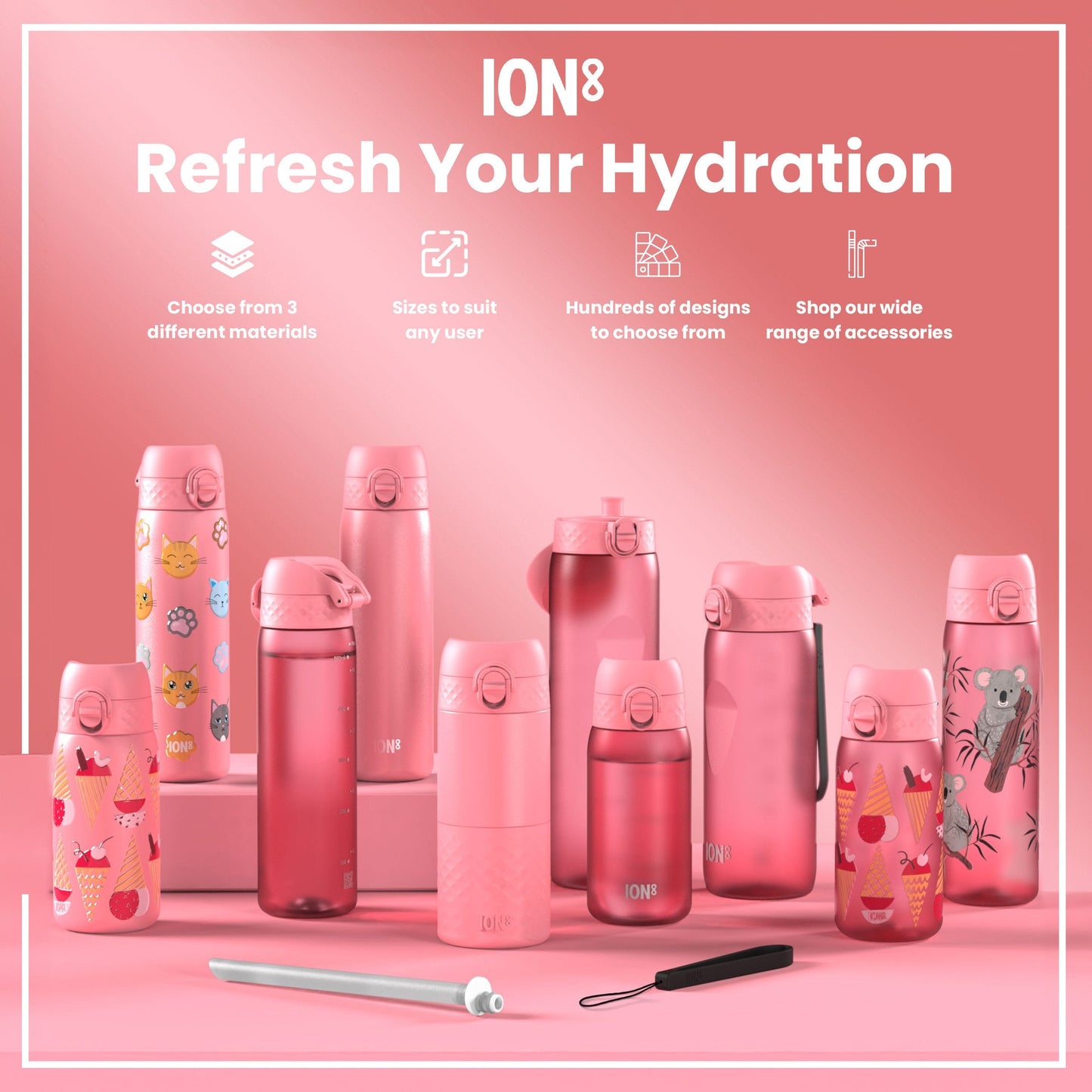 Leak Proof Thermal Steel Water Bottle, Insulated, Ladybugs, 320ml (11oz)