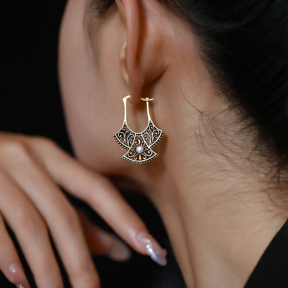 Carved Phoenix Tail Earrings