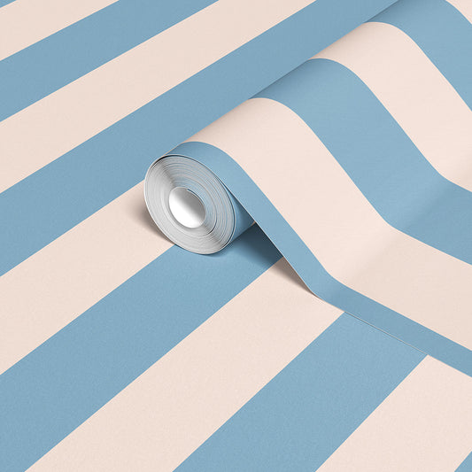 STATELY STRIPE CORNFLOWER BLUE WALLPAPER