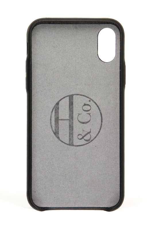 iPhone X Case, Black Leather