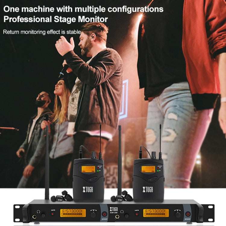 XTUGA IEM1200 Wireless Transmitter 10 Bodypack Stage Singer In-Ear Monitor System (UK Plug)