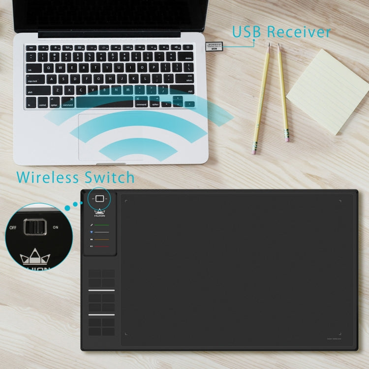 HUION Inspiroy Series WH1409(8192) 5080LPI Professional Art USB Graphics Drawing Tablet for Windows / Mac OS, with Digital Pen