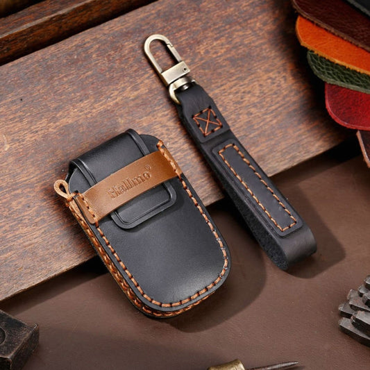 For Kia Sportage R / K5 / K4 / K2 / KX3 Hallmo A Style Car Cowhide Leather Key Protective Cover Key Case(Black)