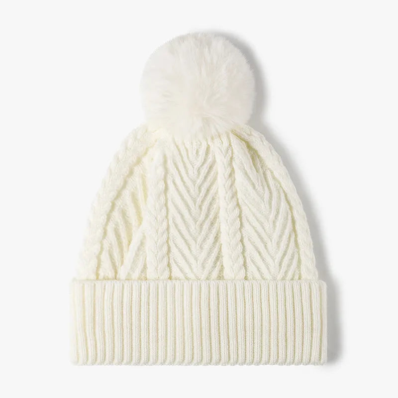 Cable knit pompom hat - view 9