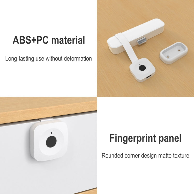 Original Xiaomi Youpin ZNGS06YSB YEELOCK Smart Fingerprint Drawer Cabinet Lock(White)
