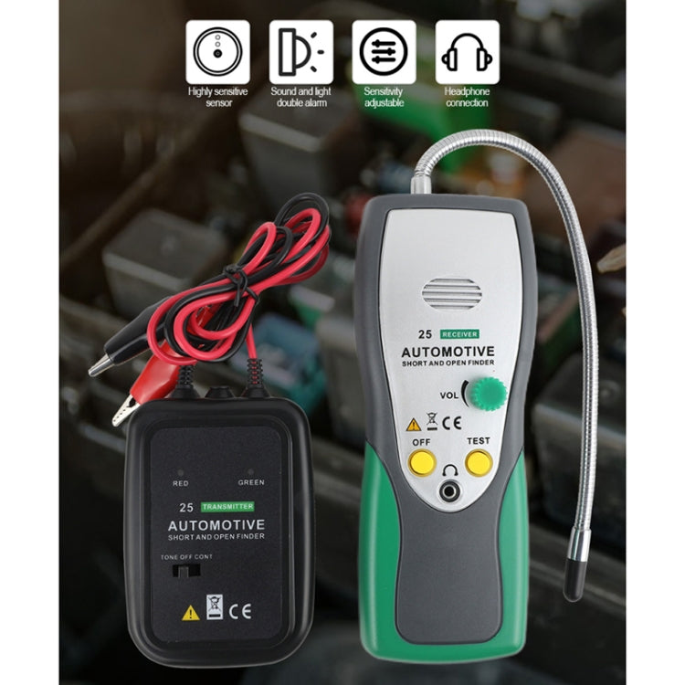 DUOYI DY25 Testeur de câble de voiture Détecteur de court-circuit et de circuit ouvert Testeur de traceur de ligne de tonalité de diagnostic