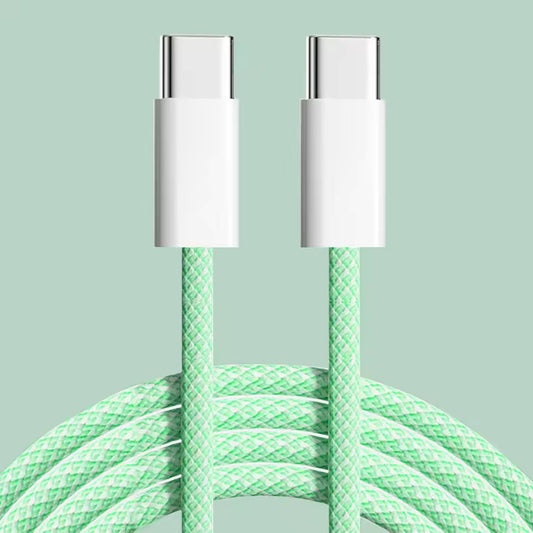 USB Type C to C Braided Colourful Charging Data Cable 1M 30W