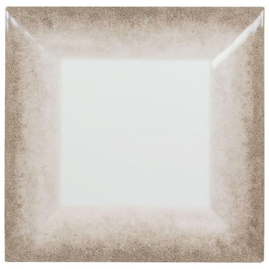 Jazz Square Melamine Plates 200mm (8") with Crackle Finished Border