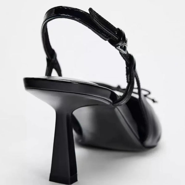 Women's Patent Leather Bow Heels