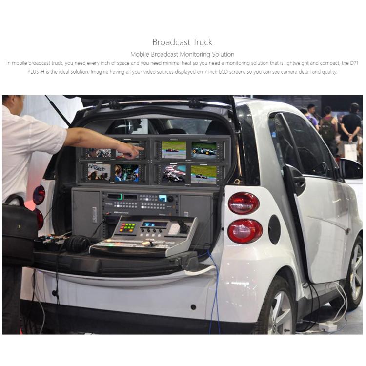 FEELWORLD D71 PLUS-H Dual 7 inch 3RU Rackmount Monitor 4K HDMI 1920 x 1200 IPS Monitor (EU Plug)