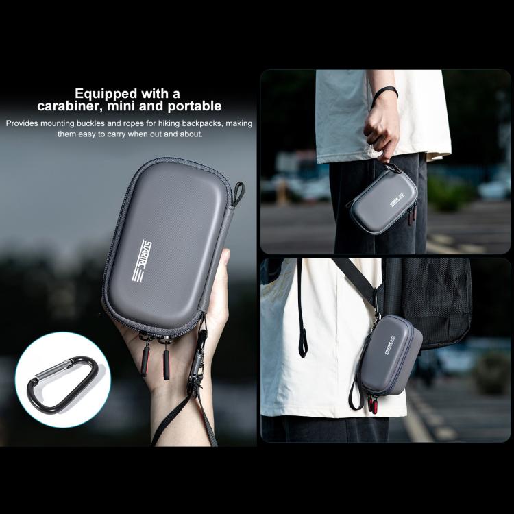 For Insta360 X5 / X4 STARTRC Camera Carry Case with Carabiner & Strap (Grey)