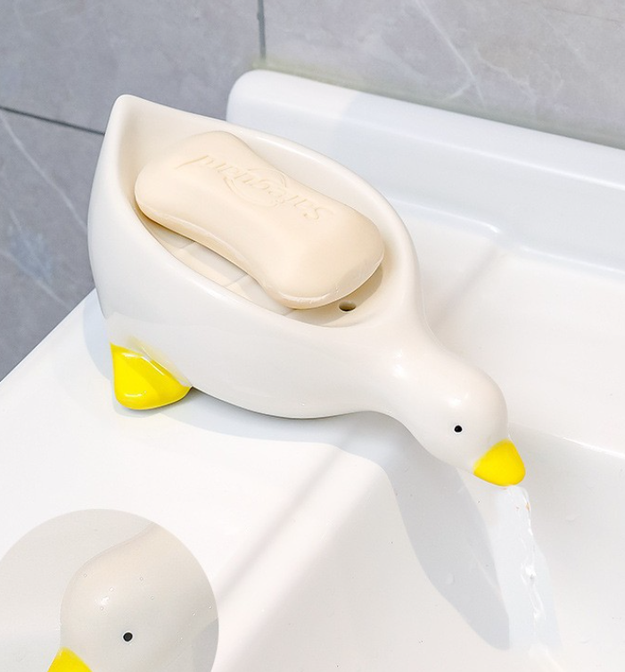 Boîte à savon mignonne petit canard jaune, égouttoir pour évier de toilettes, nouvelle boîte à savon