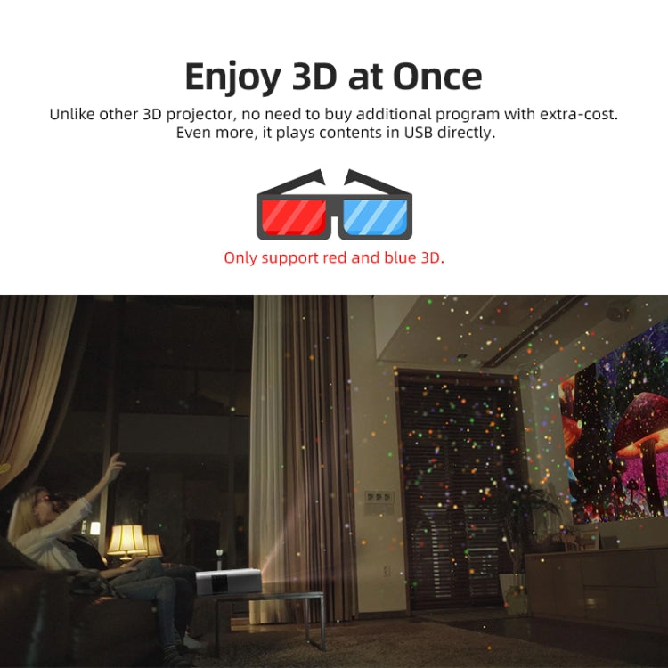 AUN U001 4K 18000 Lumens Portable Home Theater LED HD Digital Projector (AU Plug)