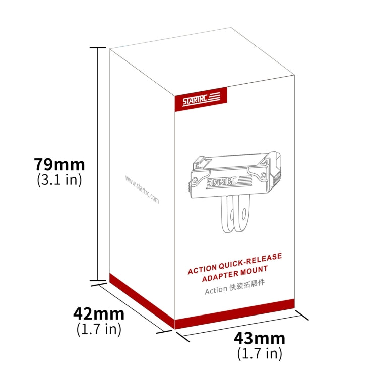 For DJI Osmo Action 5 Pro / 4 / 3 STARTRC Plastic Quick Adapter Magnetic Extension Bracket (Black)