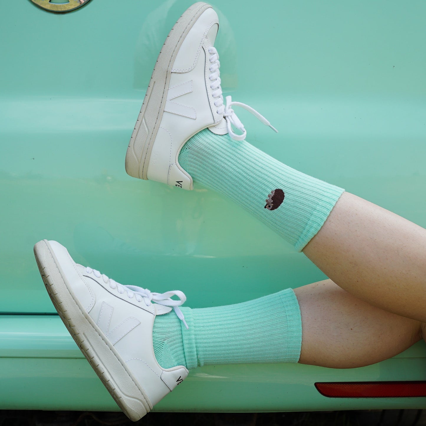 Chaussettes côtelées en bambou "Sauvez le hérisson"