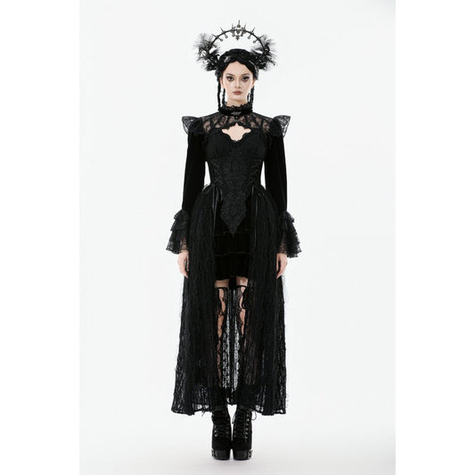 Dark in Love Erzebeth Gothic Bolero Shrug - Black Lace Victorian Bell Sleeve