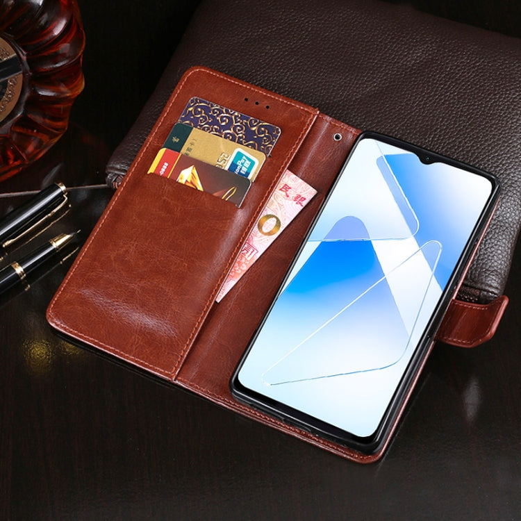 For OPPO A55 idewei Crazy Horse Texture Horizontal Flip Leather Case with Holder & Card Slots & Wallet(Yellow)