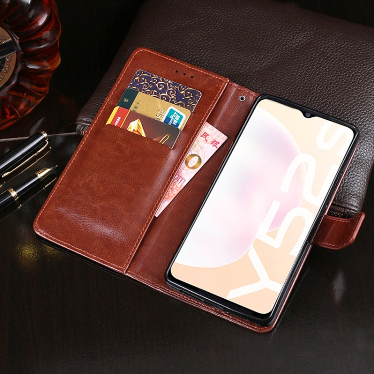 For vivo Y31S idewei Crazy Horse Texture Horizontal Flip Leather Case with Holder & Card Slots & Wallet(Dark Blue)