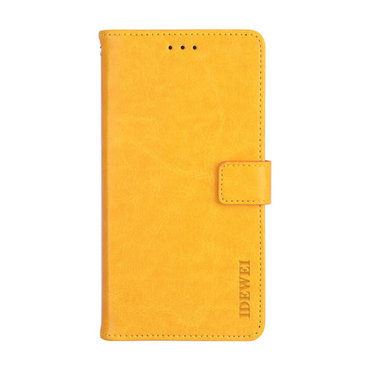 For vivo Y51A 2021 idewei Crazy Horse Texture Horizontal Flip Leather Case with Holder & Card Slots & Wallet(Yellow)