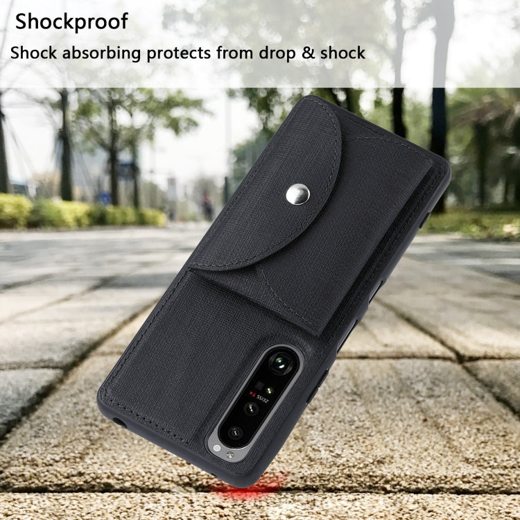 For Sony Xperia 1 III ViLi T Series TPU + PU Woven Fabric Magnetic Protective Case with Wallet(Black)