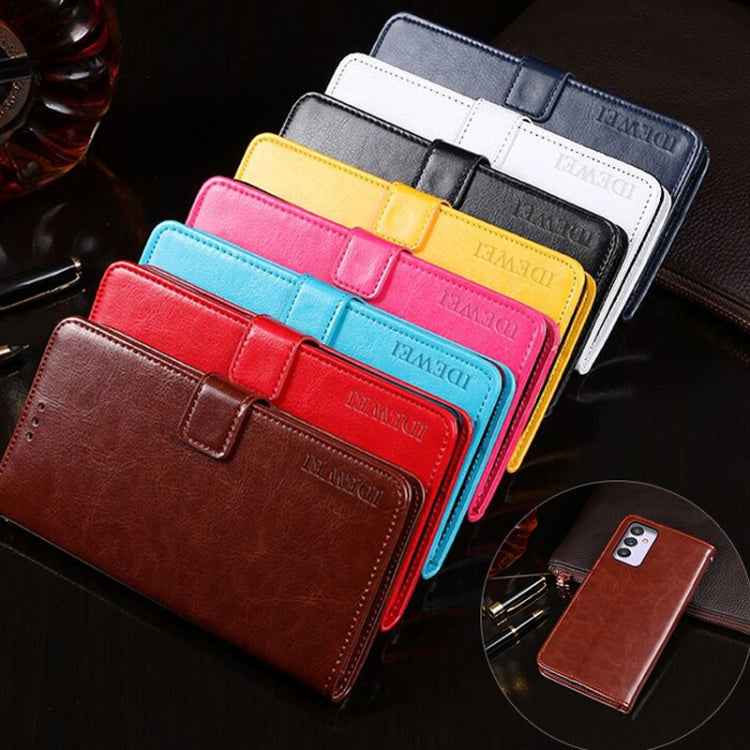 For Samsung Galaxy A82 5G idewei Crazy Horse Texture Horizontal Flip Leather Case with Holder & Card Slots & Wallet(White)