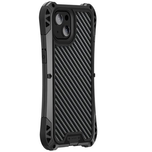 Pour iPhone 13 mini R-JUST AMIRA Coque de protection métallique antichoc, anti-poussière et étanche (Noir)