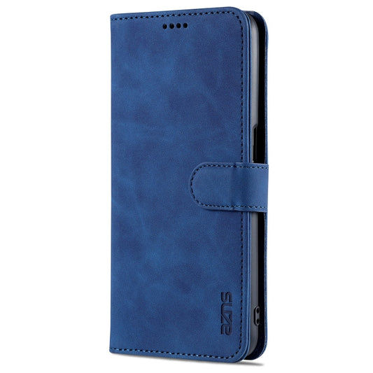 For OPPO A16 AZNS Skin Feel Calf Texture Horizontal Flip Leather Case with Card Slots & Holder & Wallet(Blue)