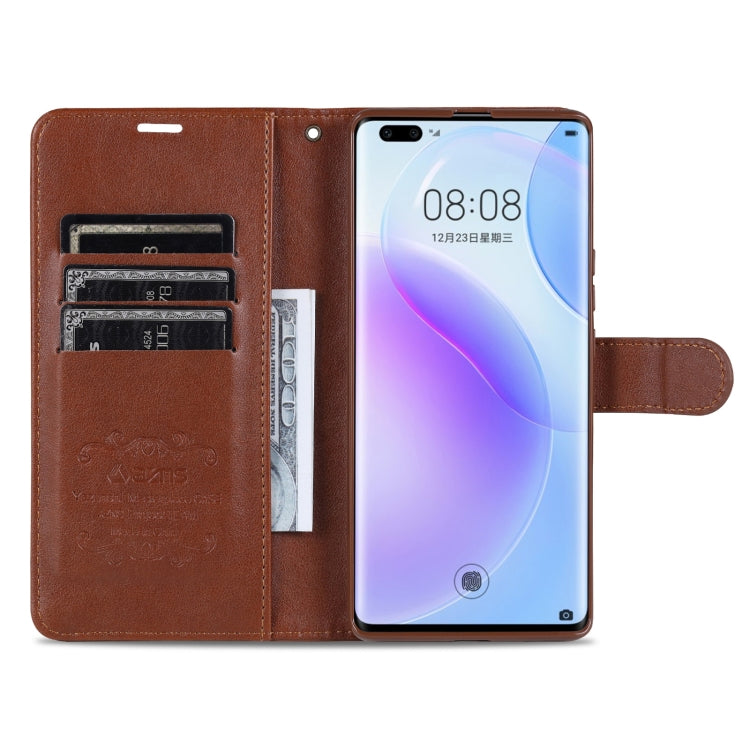 AZNS Sheepskin Texture Horizontal Flip Leather Case with Holder & Card Slots & Wallet For Honor 50(Brown)