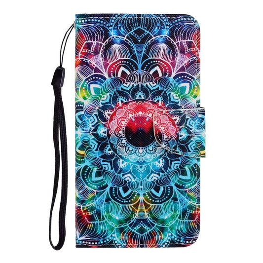 For iPhone SE 2022 / SE 2020 / 8 / 7 3D Colored Drawing Horizontal Flip PU Leather Case with Holder & Card Slots & Wallet(Mandala)
