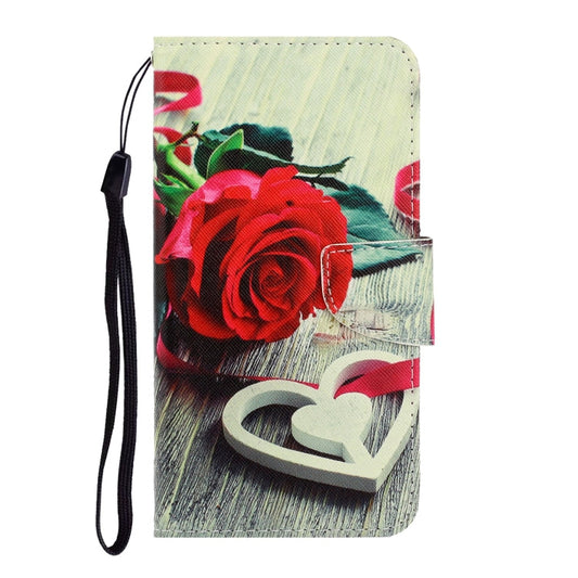 For iPhone SE 2022 / SE 2020 / 8 / 7 3D Colored Drawing Horizontal Flip PU Leather Case with Holder & Card Slots & Wallet(Red Rose)