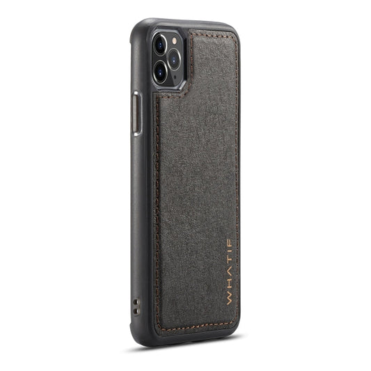 For iPhone 11 Pro WHATIF Kraft Paper TPU + PC Full Coverage Protective Case(Black)