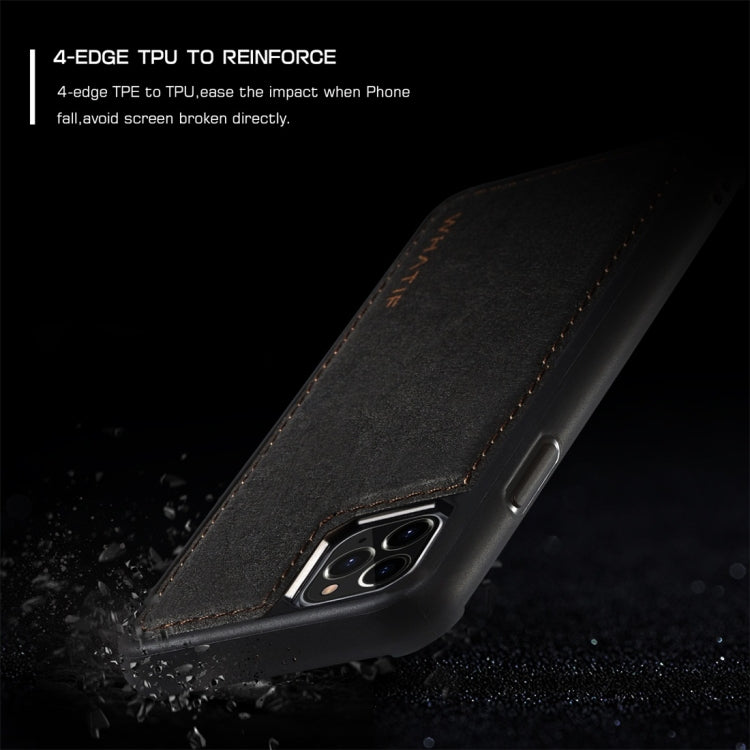 For iPhone 11 Pro WHATIF Kraft Paper TPU + PC Full Coverage Protective Case(Black)