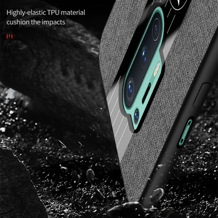 Pour étui de téléphone en TPU antichoc à texture en tissu XINLI pour OnePlus 8 Pro (noir)