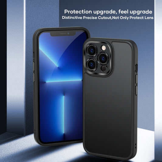Pour iPhone 13 Pro Coque de Téléphone ROCK U-shield PC+TPU Effet Peau (Noir)