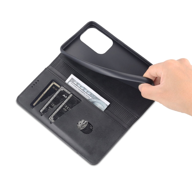 For Samsung Galaxy A53 5G AZNS Magnetic Calf Texture Horizontal Flip Leather Phone Case(Black)