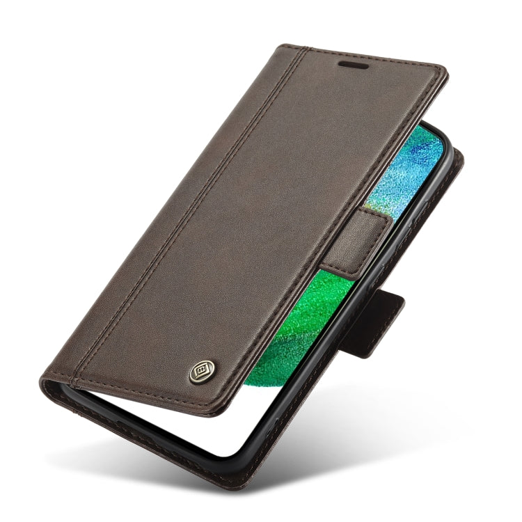 For Samsung Galaxy S22+ 5G LC.IMEEKE PU + TPU Skin-friendly Feeling Leather Phone Case(Coffee)