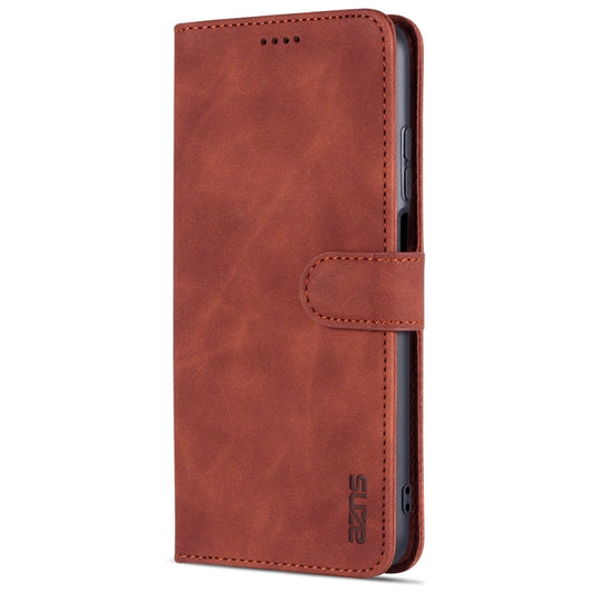 Pour Xiaomi Redmi Note 11 Pro Version étrangère AZNS Texture veau toucher peau Étui de téléphone en cuir à rabat horizontal (marron)