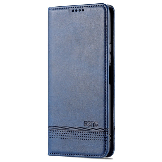 For vivo Y76s / Y74s AZNS Magnetic Calf Texture Leather Phone Case(Dark Blue)