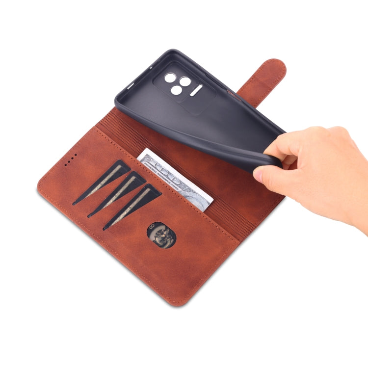 For Xiaomi Redmi K50 / K50 Pro AZNS Skin Feel Calf Texture Flip Leather Phone Case(Brown)