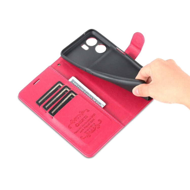 Pour étui de téléphone en cuir à rabat texturé en peau de mouton OPPO K10 AZNS (rouge)