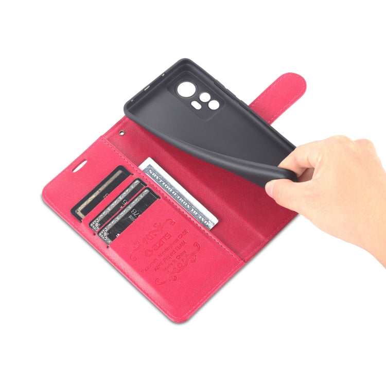 Pour étui de téléphone en cuir rabattable AZNS en texture peau de mouton pour Xiaomi 12 Lite (rouge)