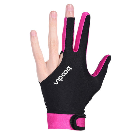 BOODUN M050912 Gants fins et respirants à trois doigts pour billard, homme et femme, taille L (Rose Rouge)