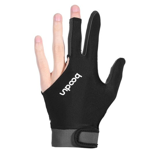 BOODUN M050912 Gants fins et respirants pour hommes et femmes, à trois doigts, pour billard, Taille:L (Gris Foncé)