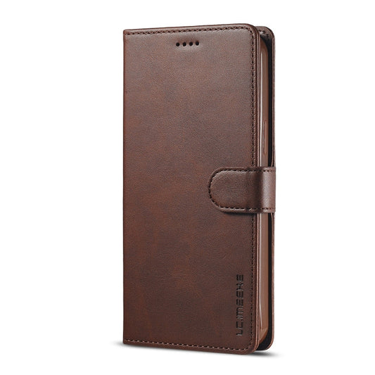 Pour iPhone 14 Plus LC.IMEEKE Étui en cuir à rabat horizontal avec texture de veau (marron)