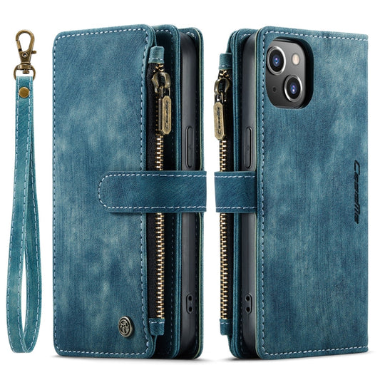 Pour iPhone 14 Étui en cuir multifonctionnel CaseMe C30 (bleu)