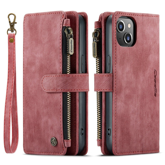 Pour étui en cuir multifonctionnel CaseMe C30 pour iPhone 14 Plus (rouge)